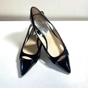 Michael Kors Kitten Heels Pointed Toe Black Suede Leather Size 7